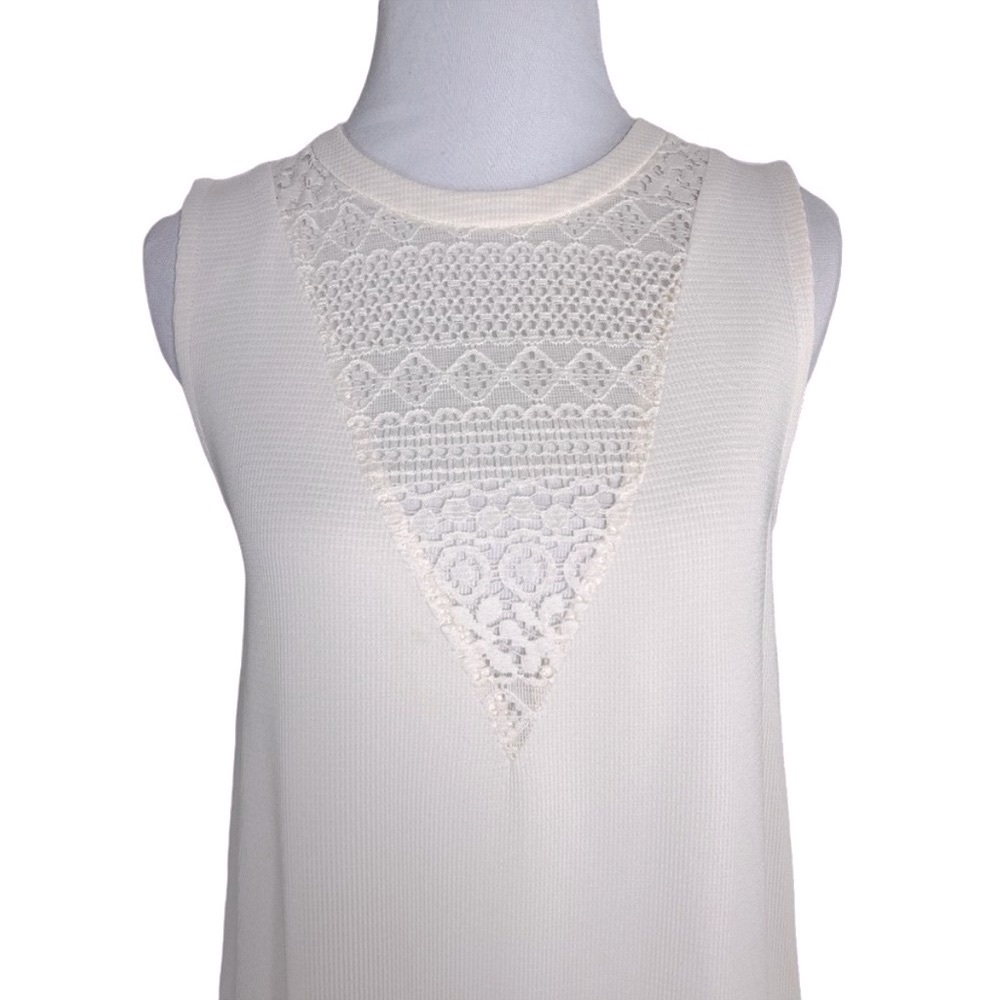 Rebecca Minkoff Ivory Lace Insert Sleeveless Dress